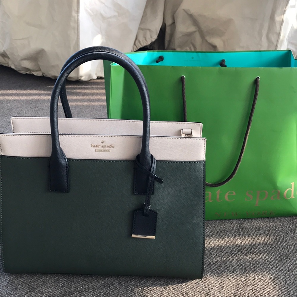 *NEW* Kate Spade Olive Green, Black, Tan Satchel